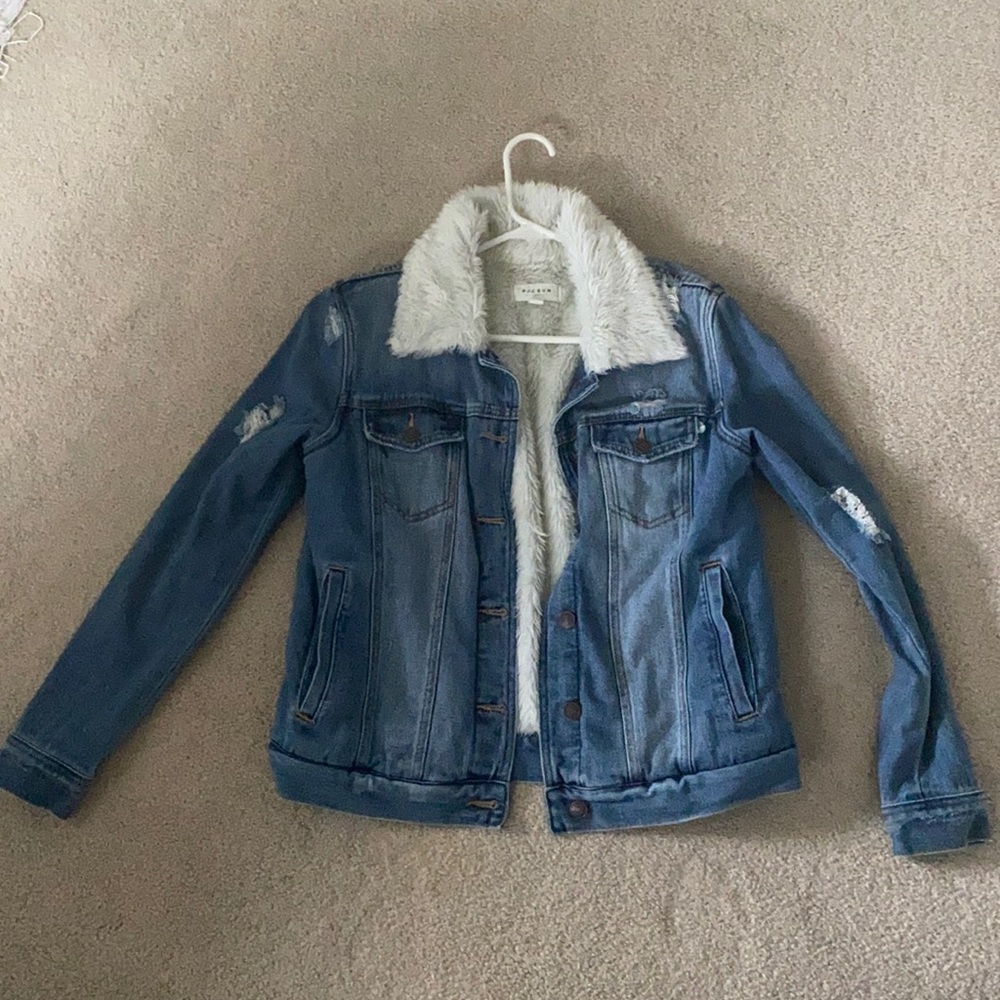 PacSun fuzzy jean jacket size small